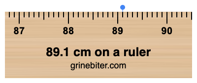 89.1 cm on a ruler Where is 89.1 centimeters on a ruler