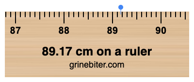 89.17 cm on a ruler Where is 89.17 centimeters on a ruler