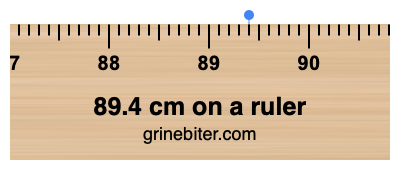 89.4 cm on a ruler Where is 89.4 centimeters on a ruler