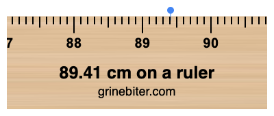 Where is 89.41 centimeters on a ruler