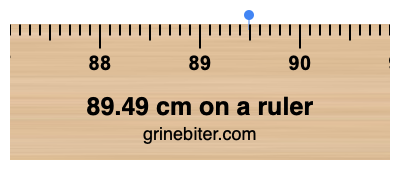 89.49 cm on a ruler Where is 89.49 centimeters on a ruler