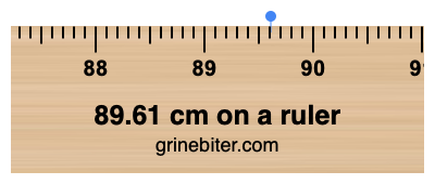 Where is 89.61 centimeters on a ruler