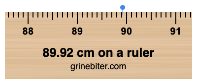 Where is 89.92 centimeters on a ruler
