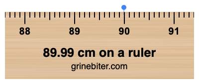 Where is 89.99 centimeters on a ruler