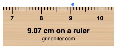 9.07 cm on a ruler Where is 9.07 centimeters on a ruler
