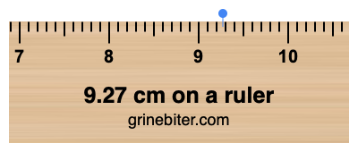 9.27 cm on a ruler Where is 9.27 centimeters on a ruler