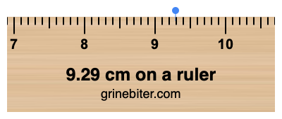 9.29 cm on a ruler Where is 9.29 centimeters on a ruler