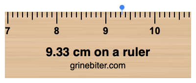 9.33 cm on a ruler Where is 9.33 centimeters on a ruler