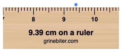 9.39 cm on a ruler Where is 9.39 centimeters on a ruler