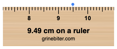 Where is 9.49 centimeters on a ruler