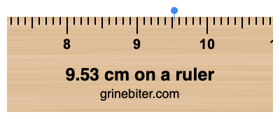 Where is 9.53 centimeters on a ruler