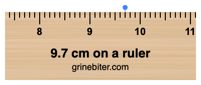 Where is 9.7 centimeters on a ruler