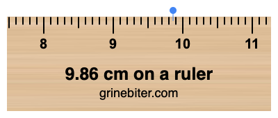 Where is 9.86 centimeters on a ruler