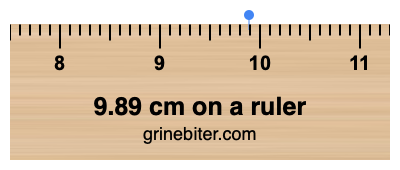 Where is 9.89 centimeters on a ruler