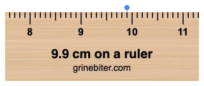 Where is 9.9 centimeters on a ruler