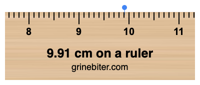 Where is 9.91 centimeters on a ruler