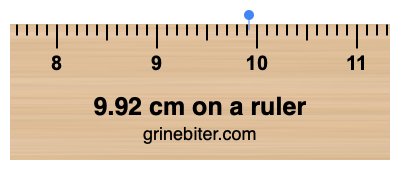 Where is 9.92 centimeters on a ruler