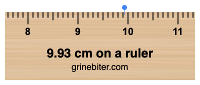 Where is 9.93 centimeters on a ruler