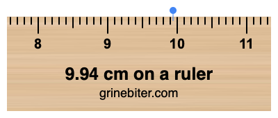 Where is 9.94 centimeters on a ruler