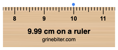 Where is 9.99 centimeters on a ruler