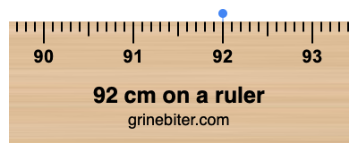 92 cm on a ruler Where is 92 centimeters on a ruler