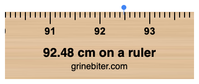 92.48 cm on a ruler Where is 92.48 centimeters on a ruler