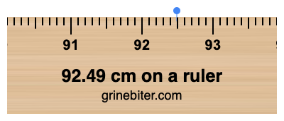 92.49 cm on a ruler Where is 92.49 centimeters on a ruler