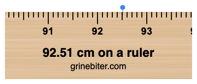 92.51 cm on a ruler Where is 92.51 centimeters on a ruler