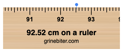 Where is 92.52 centimeters on a ruler