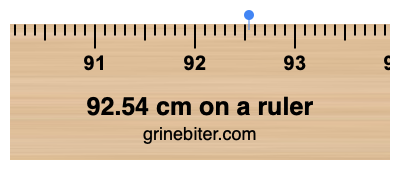 Where is 92.54 centimeters on a ruler