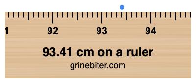 Where is 93.41 centimeters on a ruler