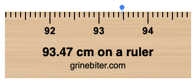 Where is 93.47 centimeters on a ruler