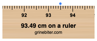 Where is 93.49 centimeters on a ruler
