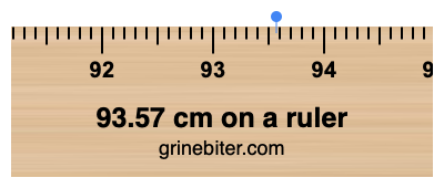 Where is 93.57 centimeters on a ruler