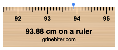 Where is 93.88 centimeters on a ruler