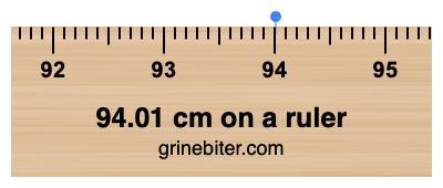 94.01 cm on a ruler Where is 94.01 centimeters on a ruler