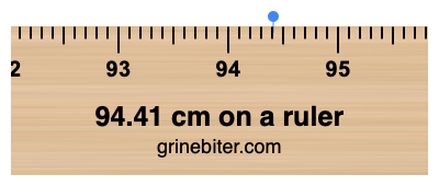 94.41 cm on a ruler Where is 94.41 centimeters on a ruler