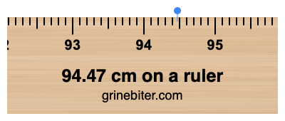 94.47 cm on a ruler Where is 94.47 centimeters on a ruler