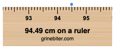 Where is 94.49 centimeters on a ruler