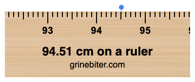 Where is 94.51 centimeters on a ruler