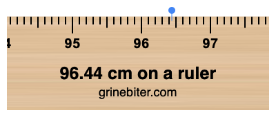 Where is 96.44 centimeters on a ruler