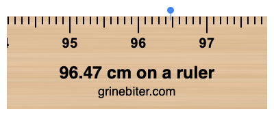 96.47 cm on a ruler Where is 96.47 centimeters on a ruler