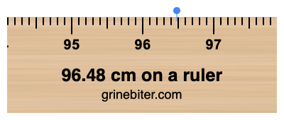 Where is 96.48 centimeters on a ruler