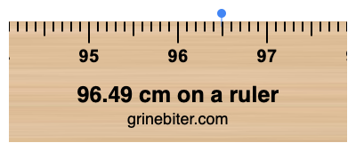 Where is 96.49 centimeters on a ruler