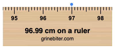 Where is 96.99 centimeters on a ruler