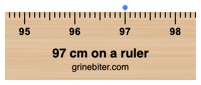 97 cm on a ruler Where is 97 centimeters on a ruler