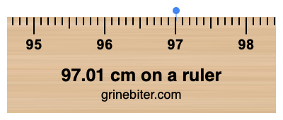 97.01 cm on a ruler Where is 97.01 centimeters on a ruler
