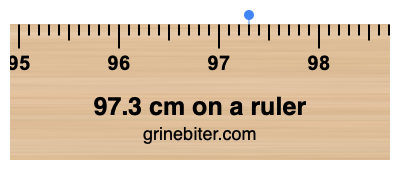Where is 97.3 centimeters on a ruler