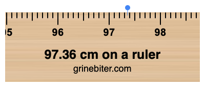 97.36 cm on a ruler Where is 97.36 centimeters on a ruler