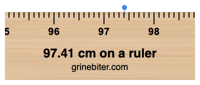 97.41 cm on a ruler Where is 97.41 centimeters on a ruler